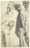 Adolph von Menzel, Herr mit Regenschirm (Studienblatt)