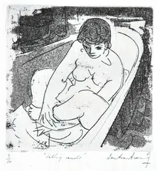 Bathing Nude by Ian Armstrong, etching 3/10, sold Jun 2012