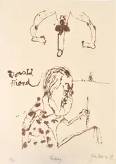 Thinking by John Olsen, 1981, lithograph 13/20, sold Jun 2012
