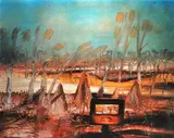 Head in Landscape by Sidney Nolan, screenprint 41/100, sold Jun 2012