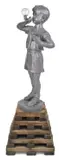 David Bromley, Bubble Boy, bronze, glass, wood
