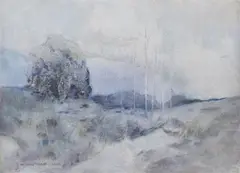 Silhouettes in Blue by John William Tristram, 1918, watercolour, sold Mar 2012