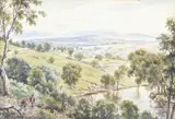 J. A. Turner, Figures by the Stream, watercolour