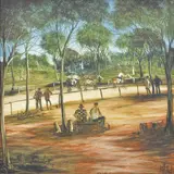 Pro Hart, Trials, oil on board