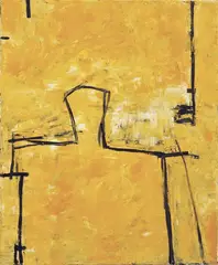 Head on Yellow by Graham Fransella, oil on linen, sold Mar 2012
