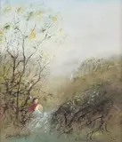David Boyd, Children by the Stream, oil on canvas