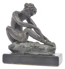 Lenore Boyd, Nude Model, bronze on stone base