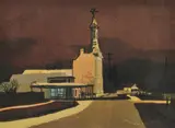 Kenneth Jack, Town Hall, Talbot, Victoria, linocut 11/30 2nd edition