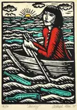Deborah Klein, Journey, 1995, linocut 10/30