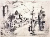 Mary Macqueen, George Street, Fitzroy, 1958, lithograph A/P