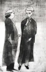 Robert Dickerson, Legal Eagles II, 1991, etching unique print