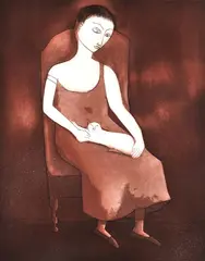 The White Cat I by Robert Dickerson, 1978, etching and aquatint A/P, sold Mar 2012
