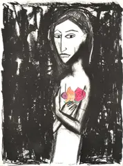 The Bouquet by Robert Dickerson, hand coloured lithograph 35/50, sold Mar 2012