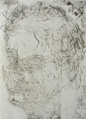 Pool of Blood #3 by Mike Parr, 1988, etching 21/40, sold Mar 2012