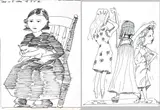 Pair of Drawings i) Child on a Chair 1986 ii) The Dance 1986, ink on paper, initialled, titled and dated (each), 27 x 21cm (each) by Charles Blackman, drawing, sold Nov 2011