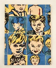David Bromley, , A material bound book containing fourteen screenprints of boys signed and editioned A/P on front page 57 x 38cm (each page), NOTE housed in slip case, screenprint