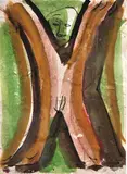 Joe Furlonger, Male Figure 1994, watercolour on paper, initialed lower right, 28.5 x 21cm