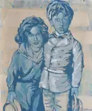 David Bromley, Boy and Girl, oil on canvas, 183 x 155cm