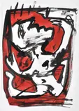David Bromley, , Figure Study, ink and watercolour on paper, signed lower left, 59 x 42cm