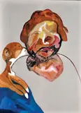 Darren McDonald, Mickey Rouke with Dog 2006, oil on linen, signed and titled verso, 168 x 122cm, oil