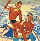 David Bromley, Sailing Day, oil on canvas, 60 x 60cm