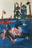 Geoff Proud, Untitled (Couple on Pier), oil on paper, 74.5 x 54cm, oil