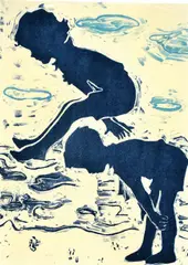 David Bromley, Leapfrog, coloured etching, A/P, signed lower right, edition lower left, 48 x 35cm, etching