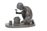 David Bromley, The Young Carpenter, bronze sclupture, 26 x 36 x 19cm