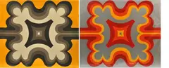 Florence Broadhurst, Pair of geometric wallpaper designs, screenprint (2)