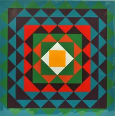Florence Broadhurst, Geometric wallpaper design, screenprint