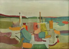 Noel Teasdale, Abstract Landscape, 1973, oil on canvas