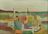 Noel Teasdale, Abstract Landscape, 1973, oil on canvas