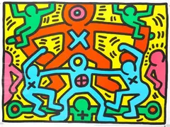 Untitled by Keith Haring, printed to lower border 'silkscreen c. Estate of Keith Haring published by te Neues Publishing Company, New York', circa, sold Dec 2011