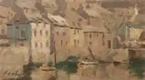Wilfred Hayward Veal, Coastal Villas, oil on board