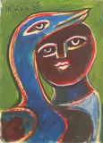 Mirka Mora, Figure with Blue Bird
