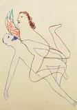 Lowell Poem XII by Sidney Nolan, 1967, crayon on paper, sold Dec 2011