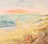 Celia Perceval, Sunset Seascape, oil on canvas