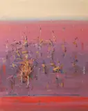 John Borrack, Violet and Red, Victoria, oil on canvas on board