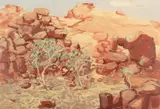 Clifton Pugh, Rocky Outcrop, Central Australia, 1967/76, gouache