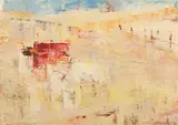 Frank Hinder, Landscape with Harvester, 1944, oil on board