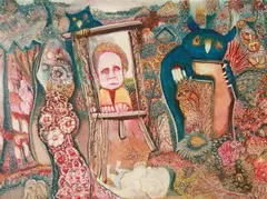 Douglas Stubbs, The Blue Things, 1963, oil on board