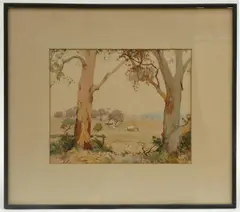 J.W. Roach, Pastoral Landscape, watercolour