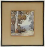 J.W. Roach, Country Lane, watercolour