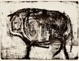 Nathan Oliveira, Bull, 1956, Monoprint