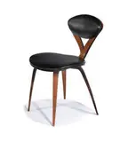 Jackson Gregory, Jr., Desk and chair (2), c. 1955, Mahogany, enameled steel, vinyl upholstery
