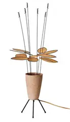 California Modern, Table lamp, c. 1955, Bisque ceramic, metal wire, paper
