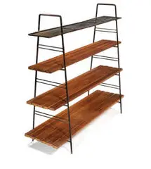 Jackson Gregory, Jr., Bookshelf, c. 1955, Mahogany, enameled steel