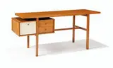 Milo Baughman, Desk, c. 1950, Birch, bronze pulls