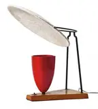 Mitchell Bobrick, Control Light, c. 1949, Enameled metal, ash, glazed pottery