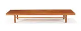 Milo Baughman, Seating unit and table (2), c. 1960, Walnut, vinyl upholstery